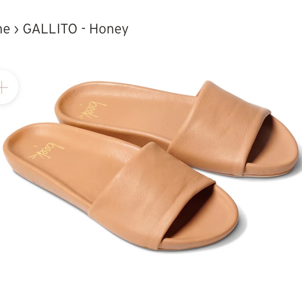 BEEK GALLITO LEATHER SLIDE HONEY